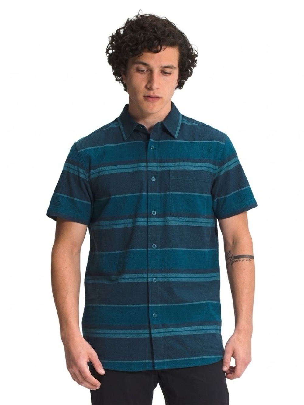 THE NORTH FACE Men's Baytrail Pattern Button-Down Short-Sleeve Shirt Size Large